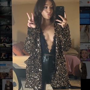 COPY - PREMIUM VELVET SEQUIN TAILORED BLAZER